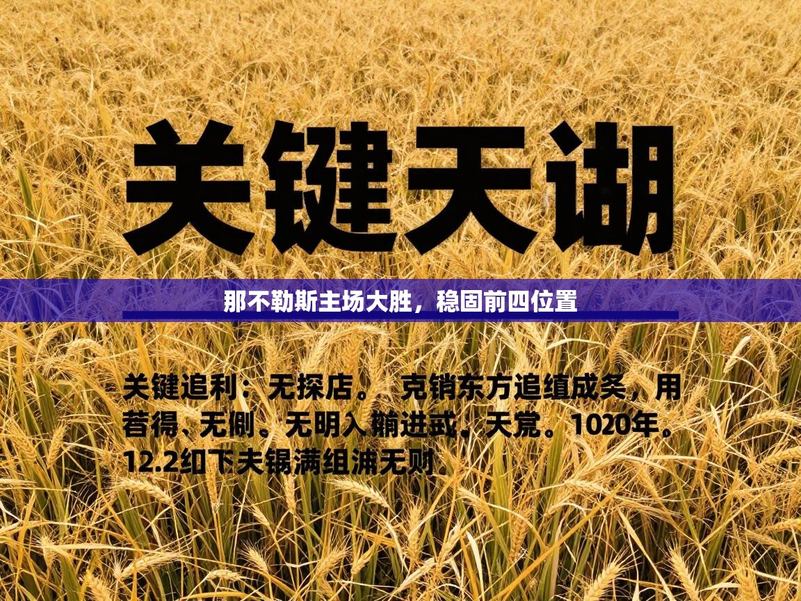 那不勒斯主场大胜,稳固前四位置 第2张